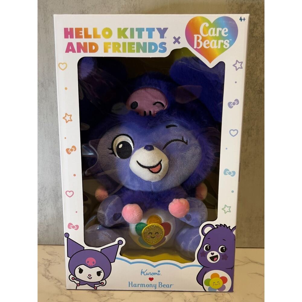 Kuromi x Harmony Bear Hello Kitty X Care Bears BRAND NEW IN BOX Sanrio 10"